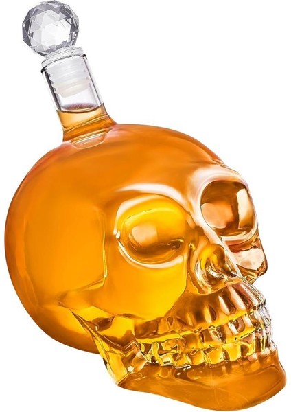 1 Litre Kuru Kafa Cam Şişe Viski Likör Şarap Hediyelik Karaf Kafatası Tasarım Hediye Karafı Şişesi fiyatları