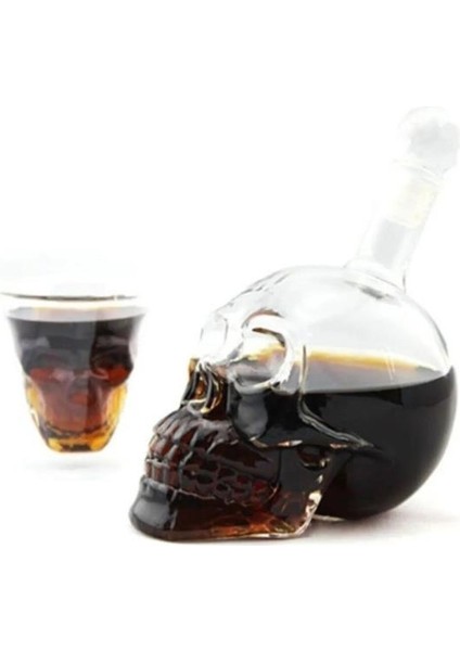 1 Litre Kuru Kafa Cam Şişe Viski Likör Şarap Hediyelik Karaf Kafatası Tasarım Hediye Karafı Şişesi modelleri