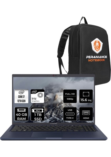 Expertbook B1 Intel Core I7 1255U 40GB 1tb SSD 15.6" Fhd Fdos Taşınabilir Bilgisayar & Per4 Çanta B1502CBAP323