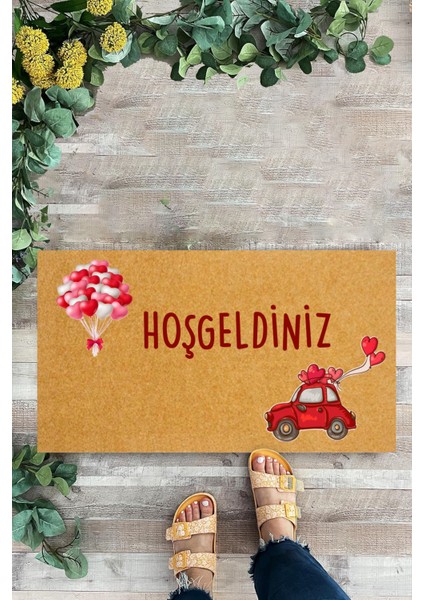 Kırmızı Araba, Renkli Balonlar, Hoşgeldiniz, Içve Dış Kapıönüpaspas