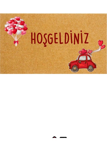 Kırmızı Araba, Renkli Balonlar, Hoşgeldiniz, Içve Dış Kapıönüpaspas