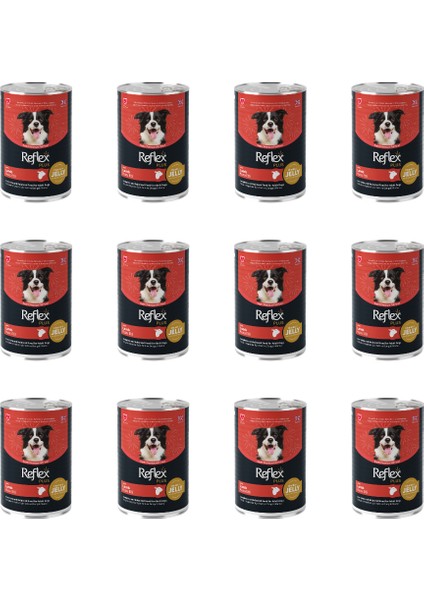 Jöle Içinde Et Parçacıklı Kuzu Etli Yetişkin Köpek Konservesi 400 gr (12 Adet)
