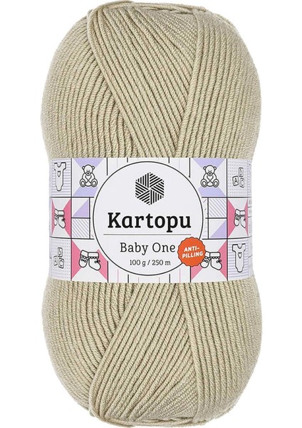 1 Adet Baby One Tüylenmeyen El Örgü ipi Yünü Bej K861