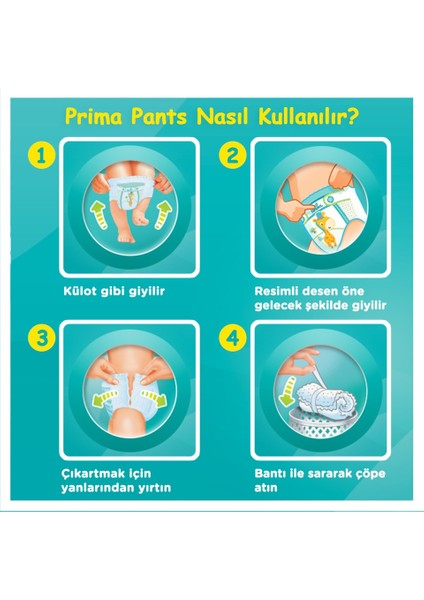 Pants Külot Bebek Bezi 3 Beden Midi 104 Adet