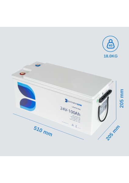 24V 100AH Lifepo4 Akü Bluetooth Özellikli (Lityum Akü) modelleri