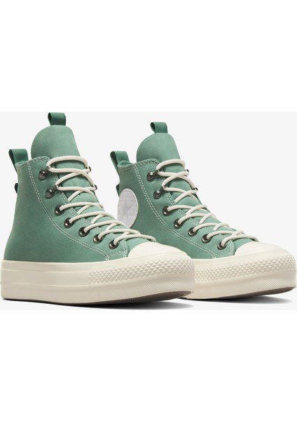 Chuck Taylor All Star Lift Platform Play On Utility Kadın Yeşil Sneaker fiyatları