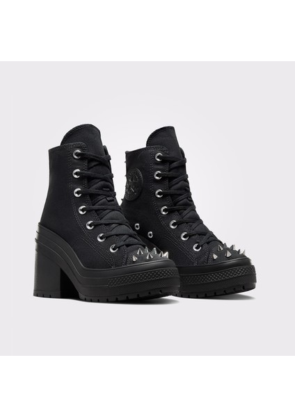 Chuck 70 De Luxe Heel Platform Studded Kadın Siyah Sneaker