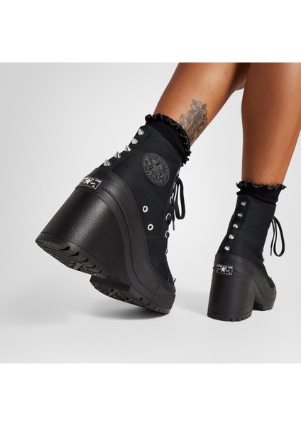 Chuck 70 De Luxe Heel Platform Studded Kadın Siyah Sneaker
