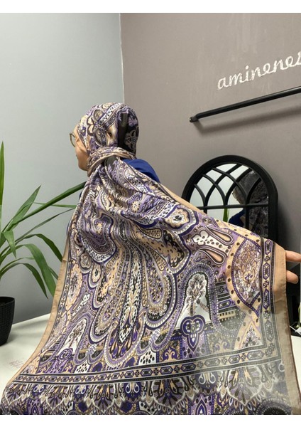 Ladure Hint Ipek Şal Mor Siyah fırsatları