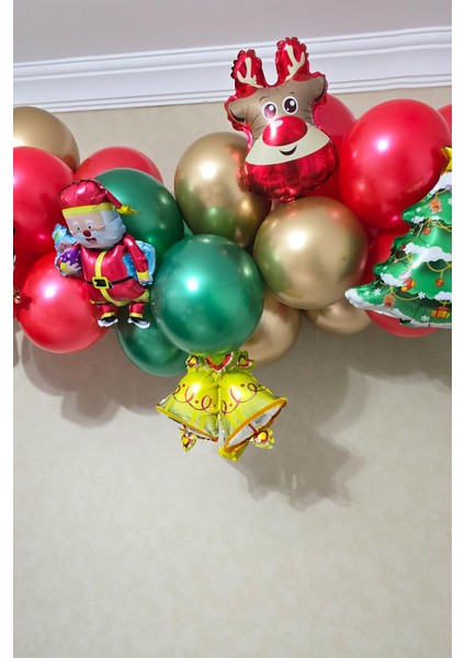 Yılbaşı Balon Zinciri Paketi Yılbaşı Balon Süsleme Seti 39 Parça Yılbaşı Tema Folyo Balonlu Set fırsatları