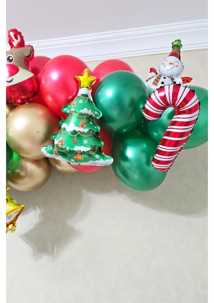 Yılbaşı Balon Zinciri Paketi Yılbaşı Balon Süsleme Seti 39 Parça Yılbaşı Tema Folyo Balonlu Set indirimleri