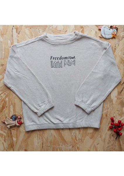 Ekru Renk, Slogan Baskılı, Çocuk Yumoş Kazak fiyatları