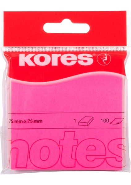 100'LÜ Yapışkanlı Not Kağıdı - Pembe - 7,5 cm