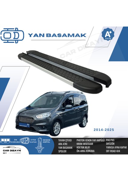 Ford Couirer Alüminyum Yan Basamak Marşpiyel Koruma 2014>2015>2016>2017>2018>2020>2021>2022>2024