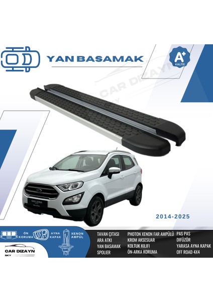Ford Eco Sport 2 Alüminyum Yan Basamak Marşpiyel Koruma 2013>2014>2015>2016>2017>2018>2019>2020>2021>2022>2023>2024>2025