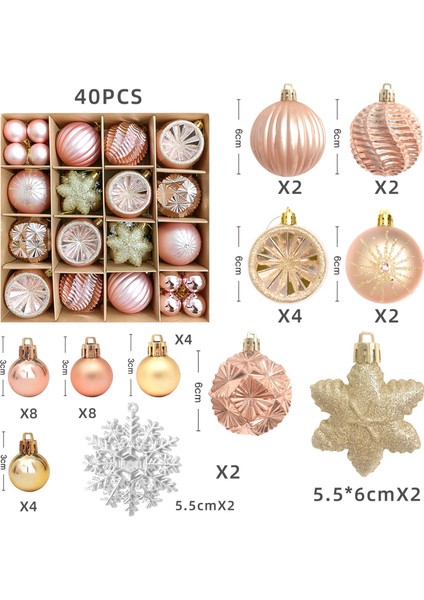 Noel Dekorasyonu Elektroliz Topu Plastik Top Özel Şekilli Boyalı Noel Topu Hediye Noel Ağacı Kolye (Yurt Dışından)