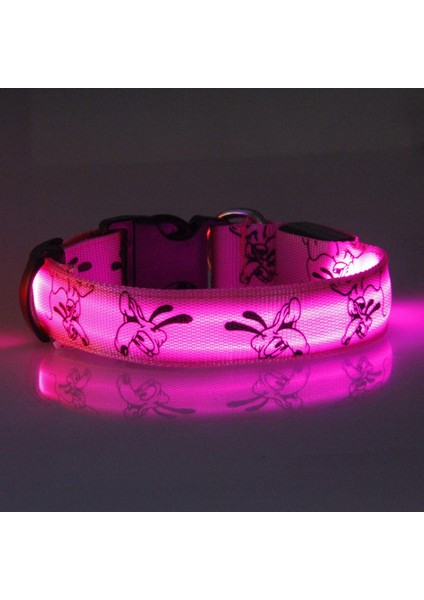 Pembe Düğme Pil Stili M Yaka 32-50CM Ayarlanabilir LED Köpek Tasma Işığı USB Şarj Edilebilir Gece Güvenliği Parlak Yakan Perro Büyük Köpekler Kedi Kolye Aksesuarı (Yurt Dışından)