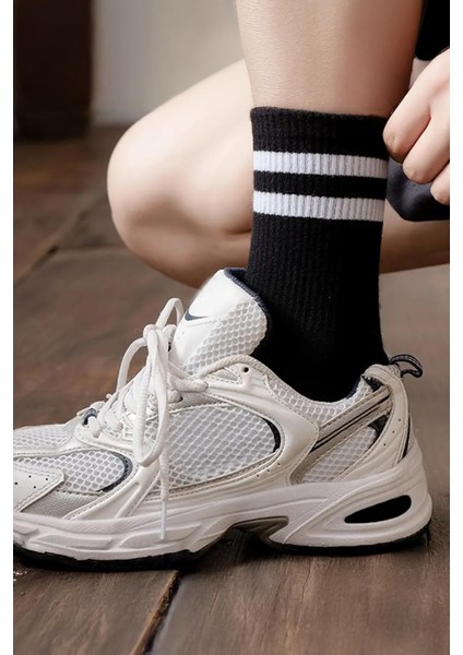 6 Çift Çizgili Tenis Çorabı Erkek ,kadın Unisex Çizgili Tenis Çorabı fırsatları