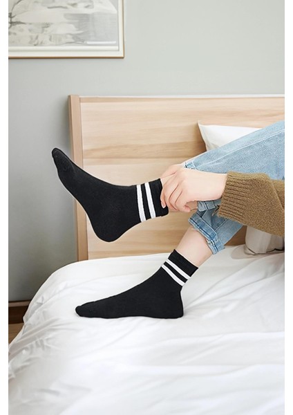 6 Çift Çizgili Tenis Çorabı Erkek ,kadın Unisex Çizgili Tenis Çorabı indirimleri