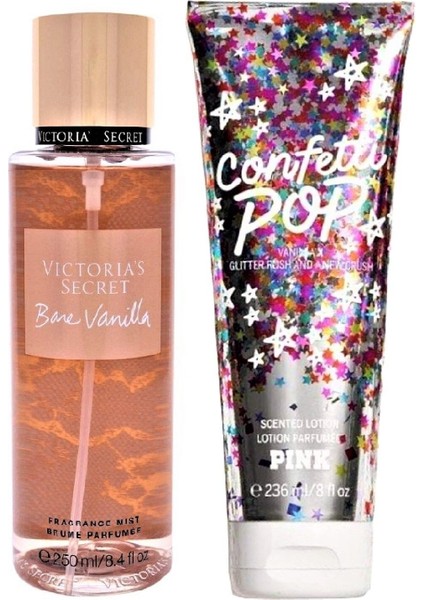 Bare Vanilla & Pink Confetti Pop Vücut Losyonu ve Spreyi 2'li Set