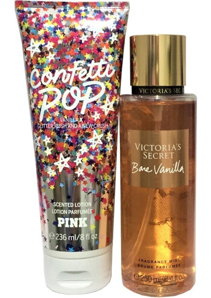 Bare Vanilla & Pink Confetti Pop Vücut Losyonu ve Spreyi 2'li Set