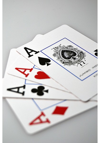 Bee Jumbo Plastık Poker Oyun Kartı Gold Deste-Mavı-Bıcycle fiyatları