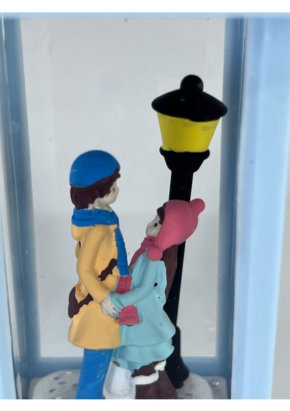Romantik Kış Masalı Işıklı Kar Küresi - Sevgililer Mavi indirimleri
