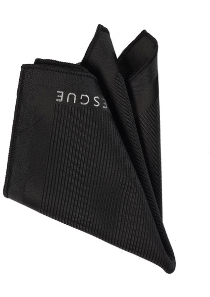 7.5cm Siyah Desenli Mendilli Kravat & Siyah Kol Düğmesi Kutulu Hediye Seti indirimleri