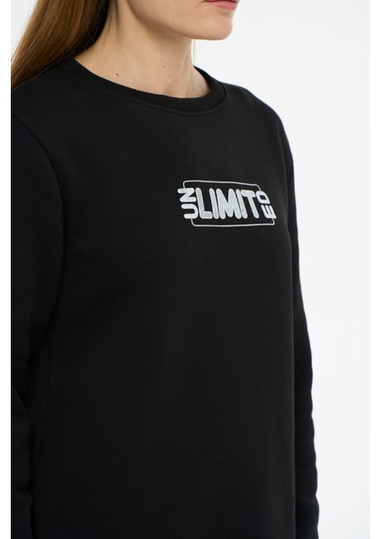 Kadın Pamuklu Içi Polarlı Bisiklet Yaka Sweatshirt fırsatları