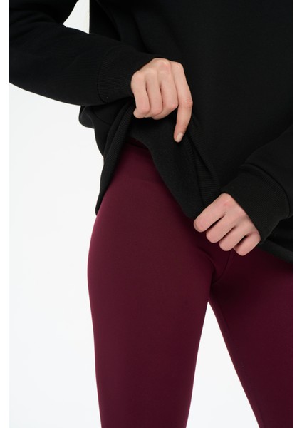 Kadın Pamuklu Içi Polarlı Bisiklet Yaka Sweatshirt indirimleri