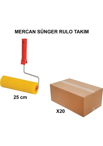 Izmir Fırça Arge Toptan Mercan Sünger Rulo Takım 25 Cm-20 Adet 011878