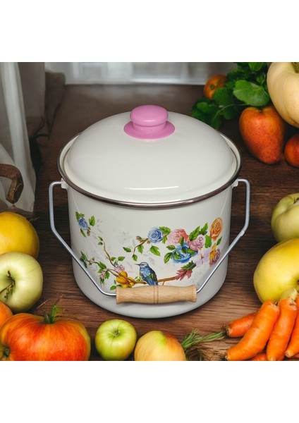 Emaye Bakraç Yoğurt Tenceresi Bakliyat Saklama Tenceresi Patates Soğan Kovası