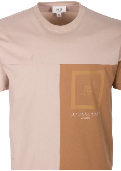 Erkek Tişört Bisiklet Yaka Bej Slim Fit %100 Pamuk T-Shirt Ncs Jeans 1301 fiyatları
