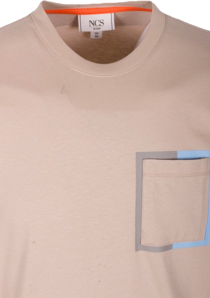 Erkek Tişört Bisiklet Yaka Bej Slim Fit %100 Pamuk T-Shirt Ncs Jeans 1304 indirimleri