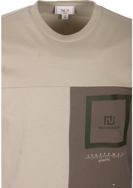 Erkek Tişört Bisiklet Yaka Haki Slim Fit %100 Pamuk T-Shirt Ncs Jeans 1301 modelleri