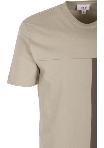 Erkek Tişört Bisiklet Yaka Haki Slim Fit %100 Pamuk T-Shirt Ncs Jeans 1301 fırsatları
