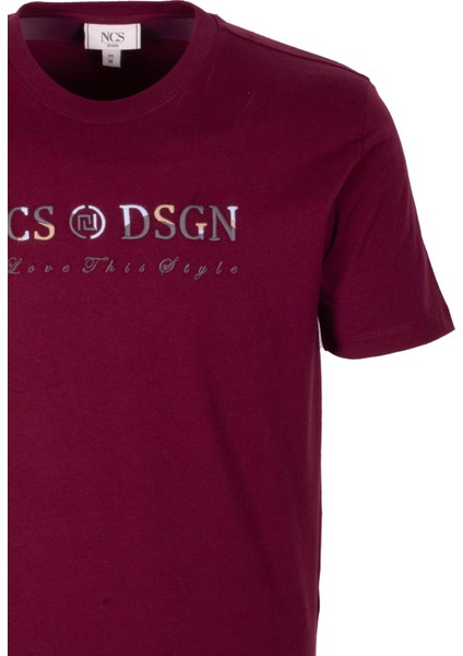 Erkek Tişört Bisiklet Yaka Bordo Slim Fit %100 Pamuk T-Shirt Ncs Jeans 1303 fiyatları