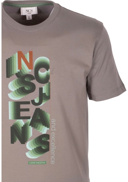 Erkek Tişört Bisiklet Yaka Haki Slim Fit %100 Pamuk T-Shirt Ncs Jeans 1308 fiyatları