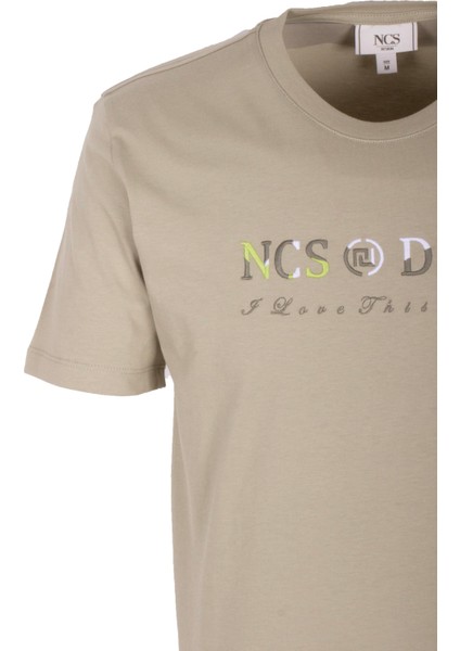 Erkek Tişört Bisiklet Yaka Açık Olive Slim Fit %100 Pamuk T-Shirt Ncs Jeans 1303 fırsatları