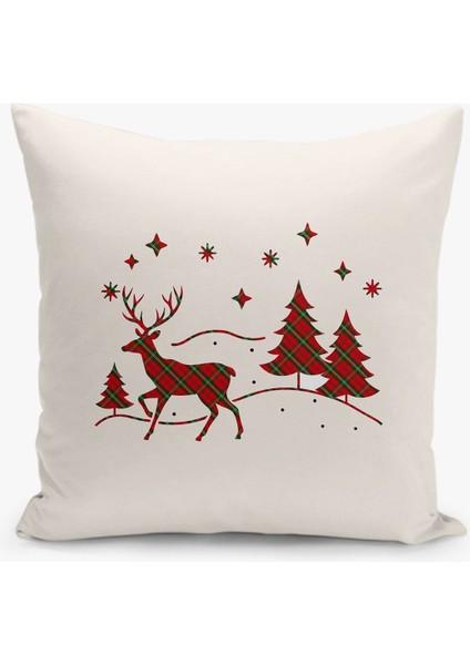 4'lü Kırlent Kılıf Seti Yılbaşı Christmas Deseni Çift Taraflı Dijital Baskılı fiyatları