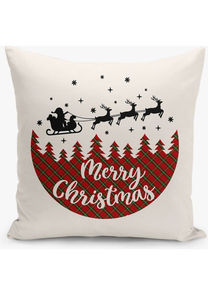 4'lü Kırlent Kılıf Seti Yılbaşı Christmas Deseni Çift Taraflı Dijital Baskılı modelleri