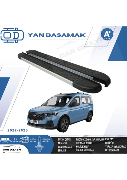 Ford Connect 3 Alüminyum Yan Basamak Marşpiyel Koruma 2021>2022>2023>2024>2025