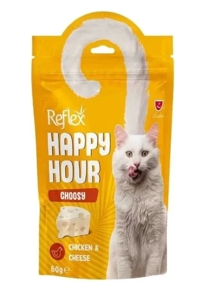 Happy Hour Tavuk Etli ve Peynirli Seçici Kediler Için Kedi Ödülü 60 gr