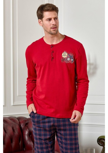 Erkek Kırmızı Pijama Takımı 25429