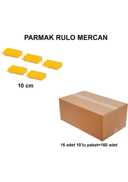 Izmir Fırça Arge Toptan Parmak Rulo Mercan 10 cm (10'lu )-160 Adet 013117