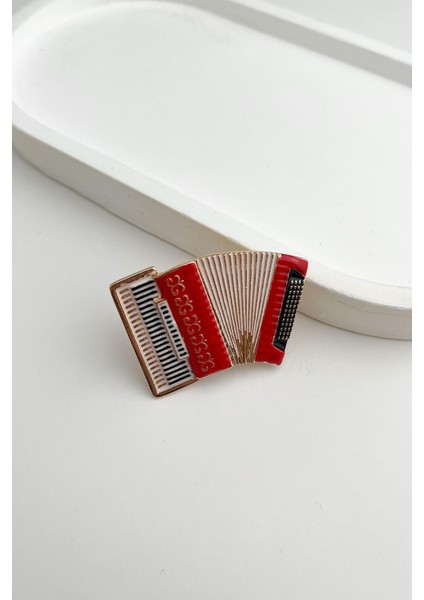 Altın Rengi Akrilik Akerdeon Müzisyen Broş (4*3cm)