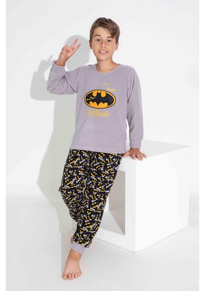 Erkek Genç ve Çocuk Uzun Kollu Polar Kumaş Kışlık Sıcak Tutan Pijama Takımı 3747GB modelleri