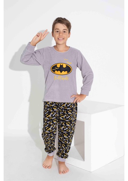 Erkek Genç ve Çocuk Uzun Kollu Polar Kumaş Kışlık Sıcak Tutan Pijama Takımı 3747GB fırsatları