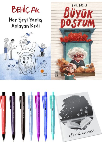 Büyük Dostum ve Her Şeyi Yanlış Anlayan Kedi 2'li Set + Hediyeli