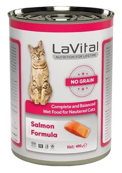 Lavital Sterilised Tahılsız Somonlu Kısır Konserve Kedi Maması 400 gr